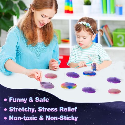 24 Pack Galaxy Slime Party Favors for Kids Slime Cup Bulk Stretchy & Non-Sticky DIY Stress Relief Putty Toy Birthday Halloween Christmas Stocking Stuffers, Classroom Reward for Girls Boys in Saudi Arabia
