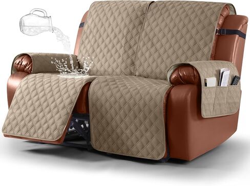 غطاء كرسي مقاوم للماء من Ruaozz، غطاء مقعد كرسي غير قابل للانزلاق لكرسي كرسي قابل للغسل، مع أشرطة مطاطية للأطفال والكلاب، كاكي، 23 بوصة in Kuwait