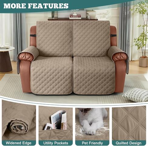 غطاء كرسي مقاوم للماء من Ruaozz، غطاء مقعد كرسي غير قابل للانزلاق لكرسي كرسي قابل للغسل، مع أشرطة مطاطية للأطفال والكلاب، كاكي، 23 بوصة in Kuwait