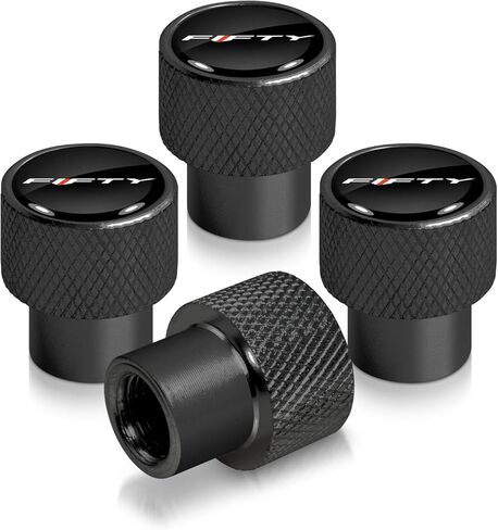 iPick Image for Chevrolet Camaro 50 Years Black Easy-Grip Aluminum Tire Valve Stem Caps in Saudi Arabia