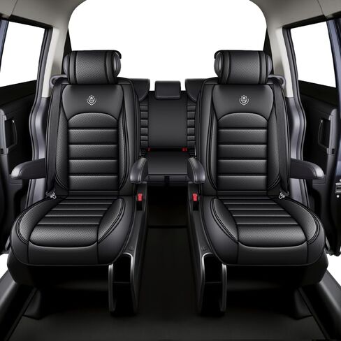 أغطية مقاعد JOJ لسيارة Subaru Ascent 2019-2025، مجموعة كاملة من أغطية مقاعد جلد نابا الملائمة المخصصة لـ 7 مقاعد - واقيات مقاعد جلدية فاخرة باللون الأسود مع وسادة هوائية متوافقة وسهلة التركيب in Saudi Arabia