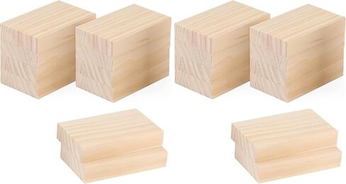 10 PCS Unfinished Wood Blocks, 5 x 3 x 1 Inch Natural Wooden Cubes, Whittling Blocks for Crafts, DIY Projects, Carving in Saudi Arabia