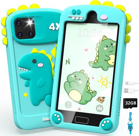 Kids Smart Phone, 4" Touchscreen Dual Camera, 24 No-WiFi APPs & 28 Educational Games, Christmas Birthday Gifts for Girls 3-12, Travel Preschool Learning Play Toy Phone, 32GB Card in Saudi Arabia