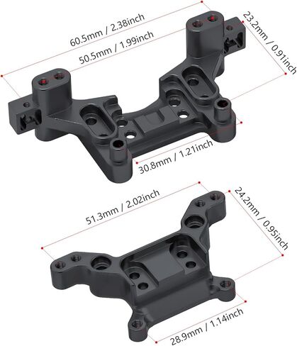 GOUPPRC Aluminum Front & Rear Shock Tower Mount Upgrades for Hyper Go H16BM H16DR H16 MJX 16207 16208 16209 16210 1/16 RC Car (Titanium) in Saudi Arabia