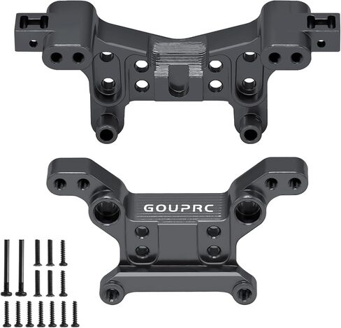 GOUPPRC Aluminum Front & Rear Shock Tower Mount Upgrades for Hyper Go H16BM H16DR H16 MJX 16207 16208 16209 16210 1/16 RC Car (Titanium) in Saudi Arabia