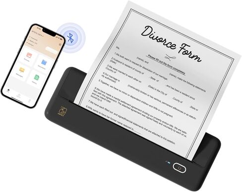 طابعة HPRT لاسلكية محمولة - طابعة حرارية بلوتوث للسفر والمكتب المحمول والمدرسة والمنزل متوافقة مع iOS Android (متجددة) (أسود) in Saudi Arabia