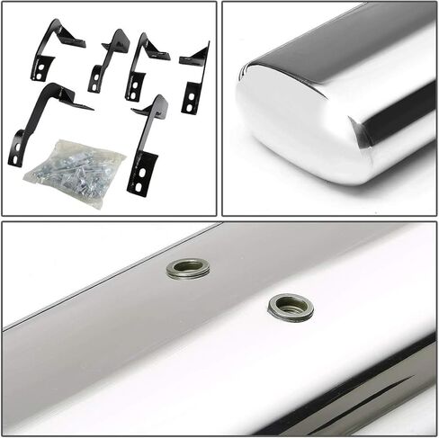 Auto Dynasty Oval Tubing Running Boards Compatible with 2009-2020 Dodge Ram 1500 2500 3500 Crew Cab 4-Dr, Stainless Steel Side Steps Nerf Bar, 5" Step Bars, Black Powdercoated in Saudi Arabia