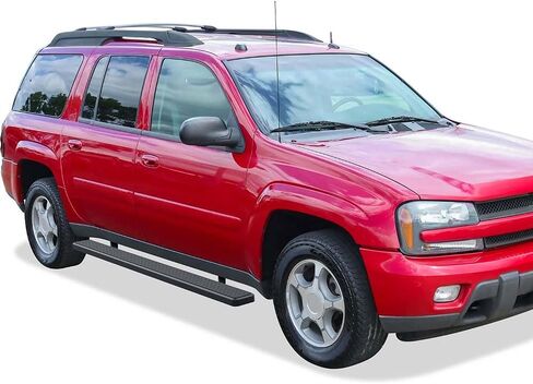 APS Running Boards (Side Steps Step Bar) Compatible with Chevy Trailblazer EXT 2004-2006 4Dr & GMC Envoy XL XUV 2002-2006 4Dr (Exclude Vehicles with Cladding) (Stainless Steel Black Powder Coated 5in) in Saudi Arabia