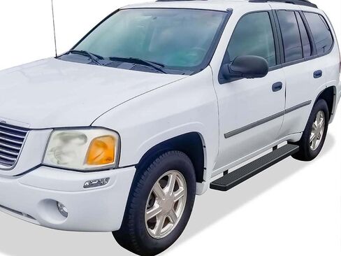 APS Running Boards (Side Steps Step Bar) Compatible with Chevy Trailblazer EXT 2004-2006 4Dr & GMC Envoy XL XUV 2002-2006 4Dr (Exclude Vehicles with Cladding) (Stainless Steel Black Powder Coated 5in) in Saudi Arabia