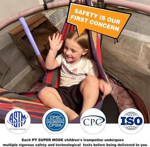 Trampoline for Kids, 5FT Adjustable Toddler Trampoline, Indoor/Outdoor Baby Trampoline with Enclosure Net, Gifts for Boys & Girls in Kuwait