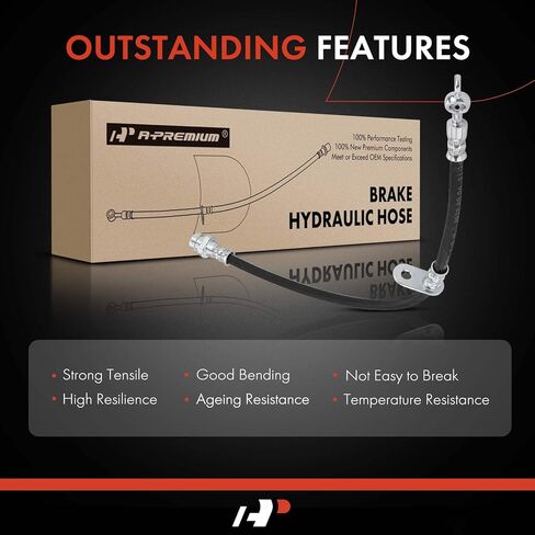 A-Premium Rear Passenger Brake Hydraulic Hose Compatible with Mitsubishi Models - Eclipse 2006-2012, Galant 2004-2012 - Replace# 4650A258 in Saudi Arabia