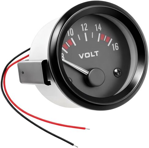 2 بوصة 52 مم DC12V مقياس جهد السيارة، مؤشر 8-16 فولت LED مقياس الفولتميتر للسيارة الكهربائية، استبدال عداد فولت الطاقة للسيارات، عالمي لشاحنة سيارات الدفع الرباعي in Saudi Arabia