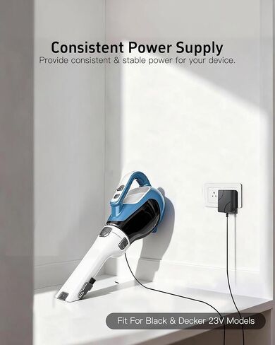 23V Charger Fit for Black and Decker N511997 for Black+Decker 90602523-04 HHVK515JP07 CHV1410L32 HHVK515J00FF BHFEA420J Handheld Vacuum Dustbuster Replacement Power Cord (Not Fit for 15V) in Saudi Arabia