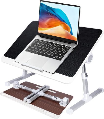 Laptop Desk for Bed, Adjustable Laptop Table with 5 Height Levels, Foldable and Portable Bed Tray Table for Sofa Office Floor, 23.6 x 15.7 Inch in Saudi Arabia