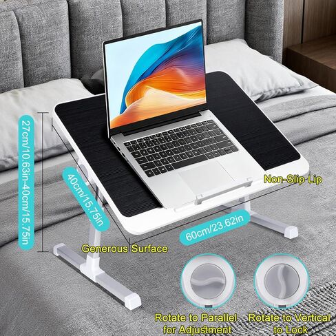 Laptop Desk for Bed, Adjustable Laptop Table with 5 Height Levels, Foldable and Portable Bed Tray Table for Sofa Office Floor, 23.6 x 15.7 Inch in Saudi Arabia