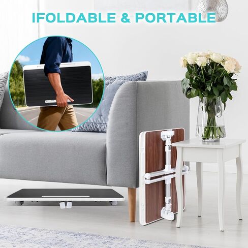 Laptop Desk for Bed, Adjustable Laptop Table with 5 Height Levels, Foldable and Portable Bed Tray Table for Sofa Office Floor, 23.6 x 15.7 Inch in Saudi Arabia