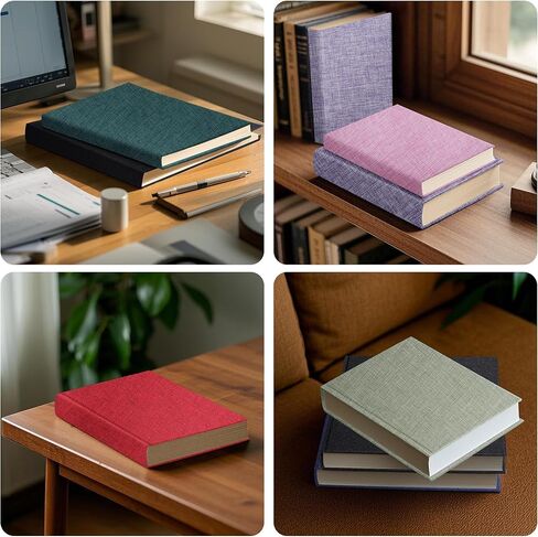 قماش كتاب مقاس 14 × 10 بوصة سطح قماشي مدعوم بالورق قماش تجليد الكتب للكبار DIY غلاف ألبوم الكتب لوازم الأعمال اليدوية المنزلية (العاج، 4 قطع) in Kuwait