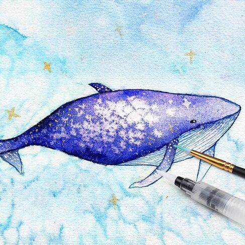 Dyvicl Glitter Metallic Watercolor Paint Set, 12 Shimmer Color Shifting Watercolors, Portable Box with Water Brush, Sparkle Watercolor Paints for Painting, Illustrating, Card Making, Coloring Books in Kuwait