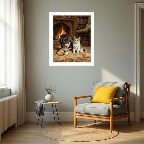 طلاء EnLvYY بالأرقام للبالغين مقاس 16 × 20 بوصة، مجموعة طلاء قماش أكريليك DIY بدون إطار، كلب رقيق مع زهور اللوتس الوردية من البركة، هدية للمبتدئين وهواة الفن in Kuwait
