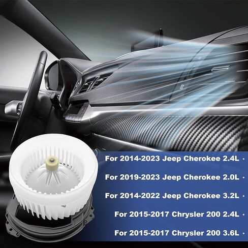 محرك منفاخ PartsFlow HVAC مع مروحة متوافق مع 2014-2023 Jeep Cherokee 2.4L/2.0L/3.2L 2015-2017 Chrysler 200 2.4L/3.6L 615-00712 68223053AC 700293 in Saudi Arabia