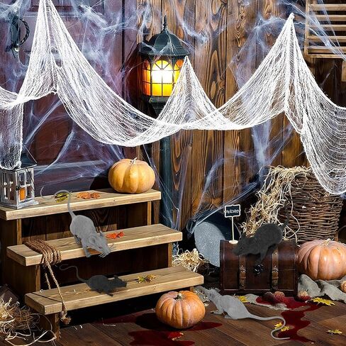 4 Pcs Halloween Fake Rat, Large 13.8 Inches Plastic Realistic Mouse Prank Rat, Faux Mice Rat Gag Gift Props Decoration for Tricks (Rat) in Saudi Arabia