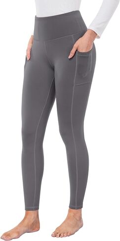 سروال ضيق مبطن بالصوف من NORMOV مع جيوب للنساء، سروال شيربا دافئ عالي الخصر للشتاء in Kuwait