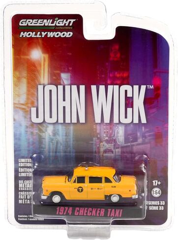Greenlight Collectible 1:64 Hollywood Series 33 - John Wick: Chapter 3 - Parabellum (2019) - 1974 Check&er Motors Marathon A11 N.Y.C. تاكسي #5L89 44930-F [الشحن من كندا] in Kuwait