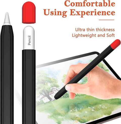 Pencil Case Compatible with Apple Pencil Case 2nd Generation, Soft Silicone Protect Sleeve Anti-Slip Anti-Fall Stylus Pen Cover, Purple in Saudi Arabia