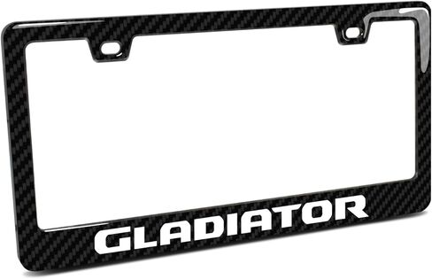 iPick Image for Jeep Gladiator Black Real 3K Carbon Fiber Finish ABS Plastic License Plate Frame in Saudi Arabia