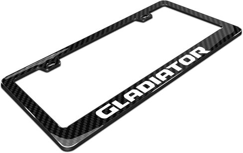 iPick Image for Jeep Gladiator Black Real 3K Carbon Fiber Finish ABS Plastic License Plate Frame in Saudi Arabia