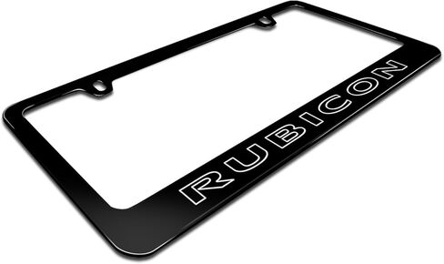 iPick Image Made for Jeep Rubicon Outline Black Metal License Plate Frame in Saudi Arabia