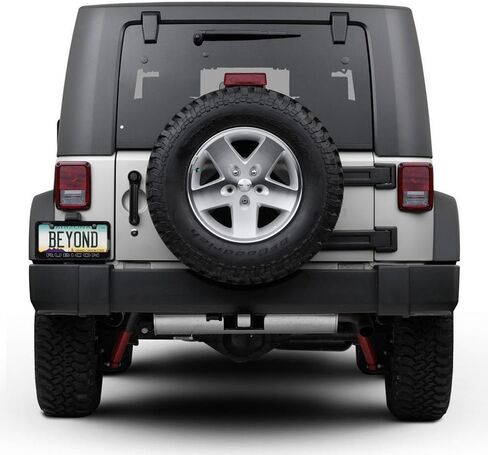 iPick Image Made for Jeep Rubicon Outline Black Metal License Plate Frame in Saudi Arabia