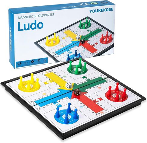 Ludo Board Game - Magnetic Folding Travel Set, Suitable for Adults and Kids, Easy to Carry, 9.78 inches in Size in Saudi Arabia