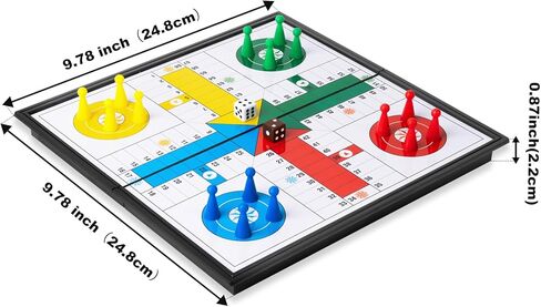 Ludo Board Game - Magnetic Folding Travel Set, Suitable for Adults and Kids, Easy to Carry, 9.78 inches in Size in Saudi Arabia