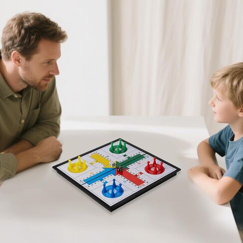 Ludo Board Game - Magnetic Folding Travel Set, Suitable for Adults and Kids, Easy to Carry, 9.78 inches in Size in Saudi Arabia