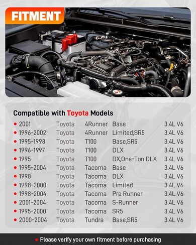 UF156 3PCS Ignition Coils & 6PCS Iridium Spark Plugs & 3PCS Spark Plug Wires Set Compatible with Toyota 4Runner T100 Tacoma Tundra 1995-2004 3.4L, Replaces # 90919-02212 19037-62010 C1041 GN10184 E679 in Saudi Arabia