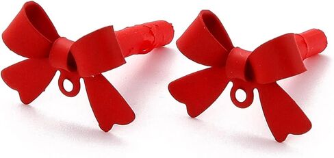 10 Pairs Bow Earrings Post Ear Studs with Loop Hypoallergenic Sterling Silver Pins Studs Posts for Dangle Earrings Jewelry Making Findings Women DIY Crafts Red Bowknot 11x15mm Hole: 1.2mm Pin: 0.7mm in Saudi Arabia