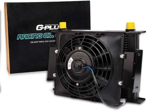 Universal 28 Row 10AN-10AN Aluminum Engine Transmission Oil Cooler + 7" Fixed Engine Cooling Fan in Saudi Arabia