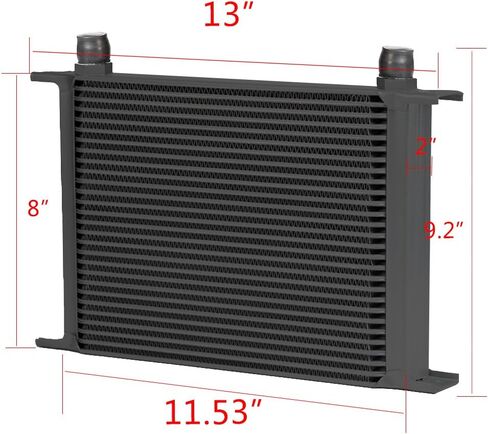Universal 28 Row 10AN-10AN Aluminum Engine Transmission Oil Cooler + 7" Fixed Engine Cooling Fan in Saudi Arabia