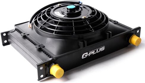 Universal 28 Row 10AN-10AN Aluminum Engine Transmission Oil Cooler + 7" Fixed Engine Cooling Fan in Saudi Arabia