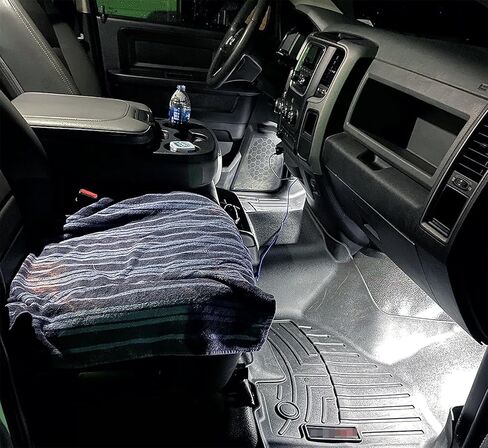 iJDMTOY Round Shape Xenon White Full LED Footwell Under Dash Courtesy Light Assemblies Compatible with RAM 1500 2500 3500 Classic Dodge Durango, with Jeep Grand Cherokee Wrangler Commander Liberty in Saudi Arabia
