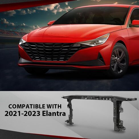 Front Radiator Support Assembly Compatible with Hyundai Elantra 2021-2023 HY1225222, 64101AB000 Black in Saudi Arabia