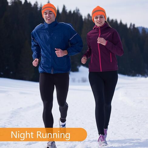 10 Pcs Safety Beanie Bulk Safety Reflective Beanie Knit Hat Reflective High Visibility Knit Hat Winter High Visibility Unisex Knit for Winter Marathon Outdoor Worker Running or Biking Security Guards in Saudi Arabia