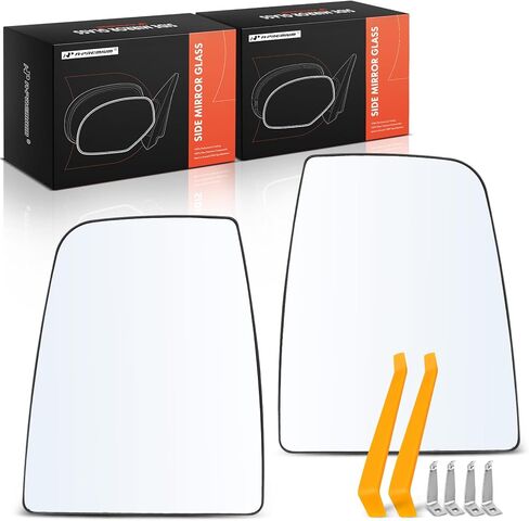 A-Premium Left Driver Side Upper Heated Mirror Glass with Backing Plate - Compatible with Ford Transit-150/Transit-250/Transit-350/Transit-350 HD 2015 2016 2017 2018 2019 - Towing Mirror Flat in Saudi Arabia