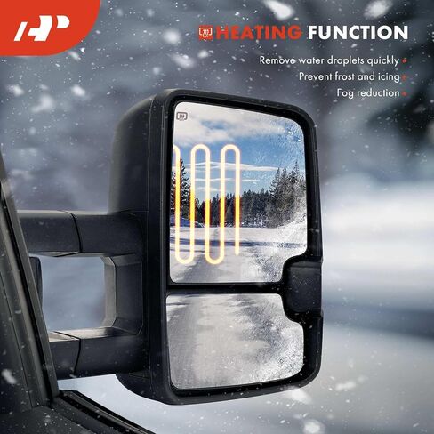 A-Premium Left Driver Side Upper Heated Mirror Glass with Backing Plate - Compatible with Ford Transit-150/Transit-250/Transit-350/Transit-350 HD 2015 2016 2017 2018 2019 - Towing Mirror Flat in Saudi Arabia