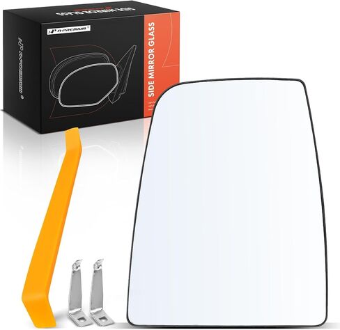 A-Premium Left Driver Side Upper Heated Mirror Glass with Backing Plate - Compatible with Ford Transit-150/Transit-250/Transit-350/Transit-350 HD 2015 2016 2017 2018 2019 - Towing Mirror Flat in Saudi Arabia