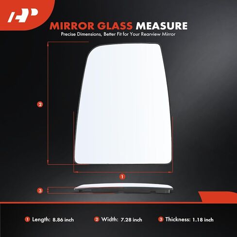 A-Premium Left Driver Side Upper Heated Mirror Glass with Backing Plate - Compatible with Ford Transit-150/Transit-250/Transit-350/Transit-350 HD 2015 2016 2017 2018 2019 - Towing Mirror Flat in Saudi Arabia