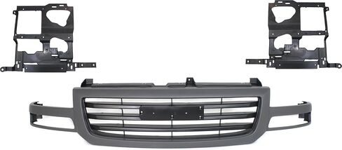 مجموعة تجميع شبكة Garage-Pro متوافقة مع GMC Sierra 1500 2003-2006، Sierra 2500 2003-2004، Sierra 1500 Classic 2007 هيكل قديم مطلي باللون الرمادي مع بطانة سوداء مطلية in Saudi Arabia