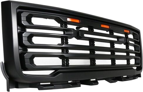 شبكة، متوافقة مع 2011-2014 GMC Sierra 2500 3500، واقي استبدال شبكة المصد الأمامي البلاستيكي، أسود لامع in Saudi Arabia