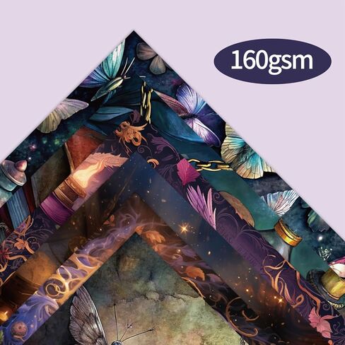 24 Sheets Scrapbooking Paper Pad 6x6inches 160GSM Single Sided Decorative Paper Pack Journaling Supplies Patterned Cardstock for Craft Present Wrapping. Gothic Magic in Saudi Arabia